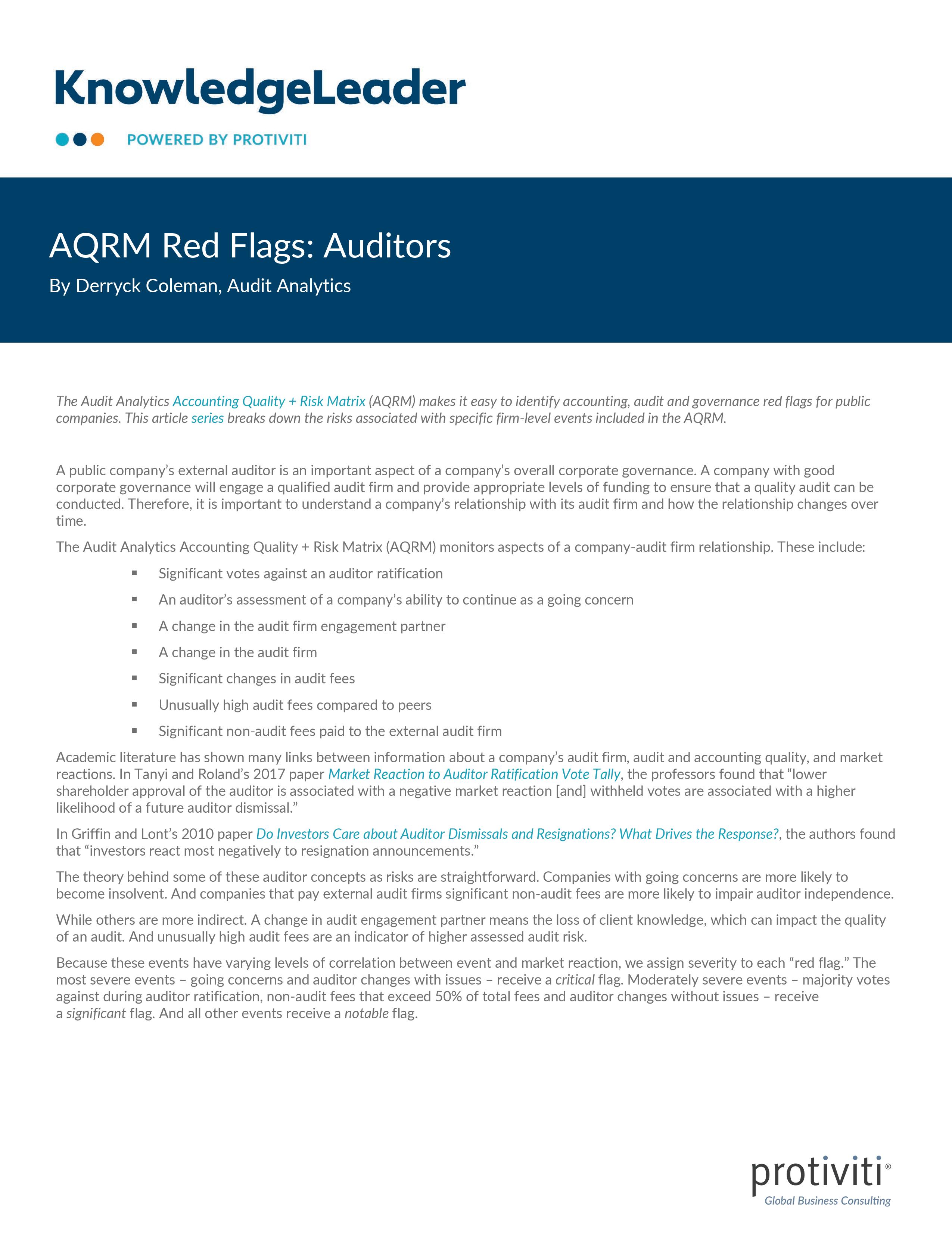Screenshot of the first page of AQRM Red Flags Auditors-page-001