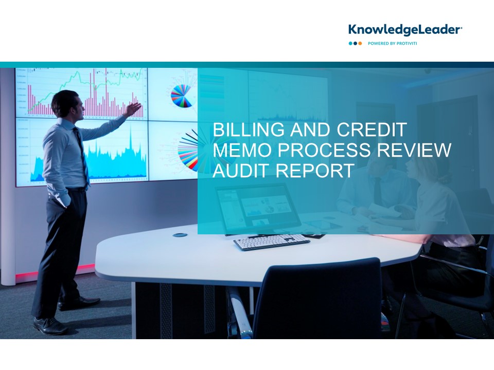 Screenshot of the first page of Billing and Credit Memo Process Review Audit Report