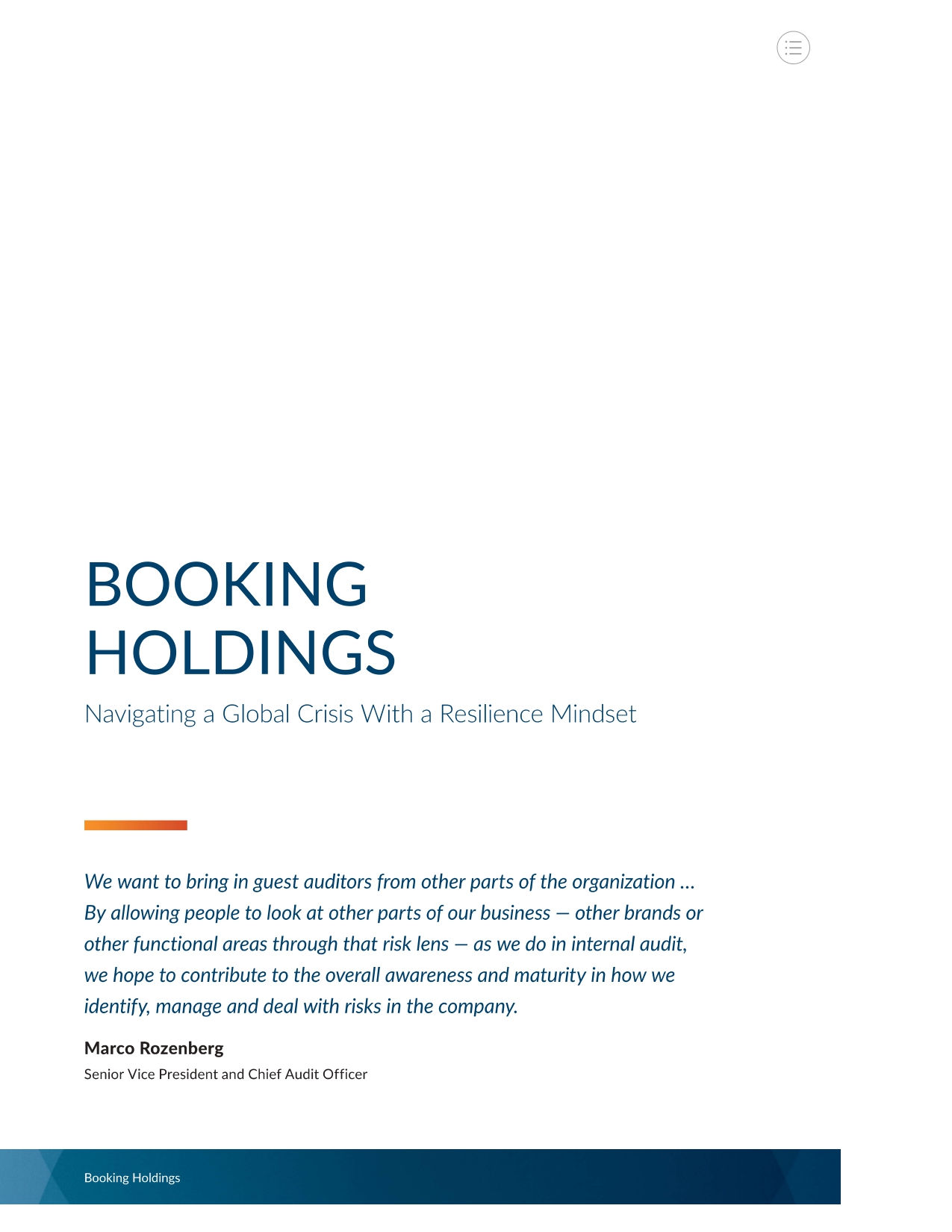 Screenshot of the first page of Booking Holdings.