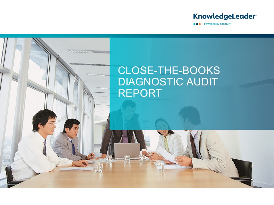 Screenshot of the first page of Close-the-Books Diagnostic Audit Report