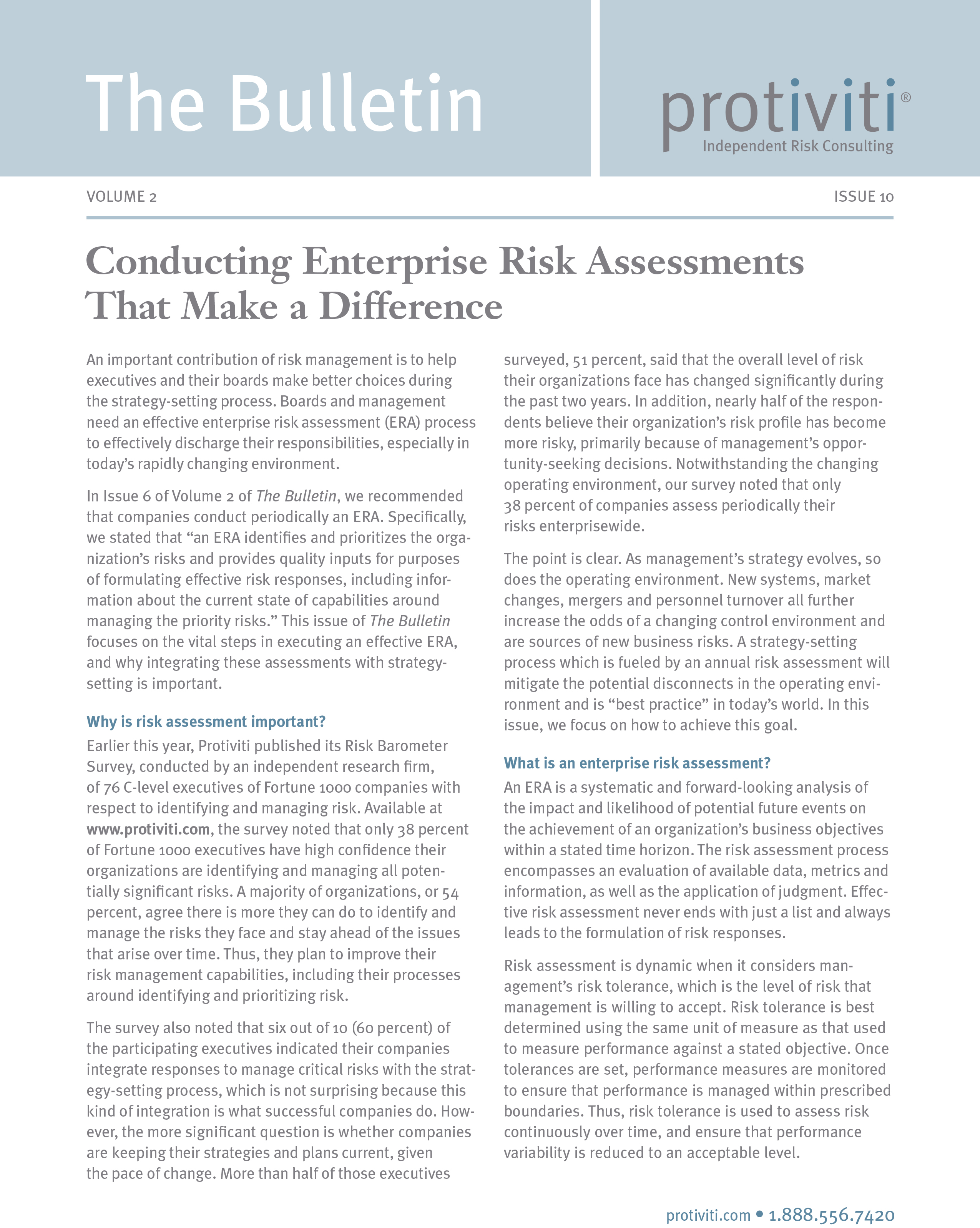 Screenshot of the first page of Conducting Enterprise Risk Assessments That Make a Difference