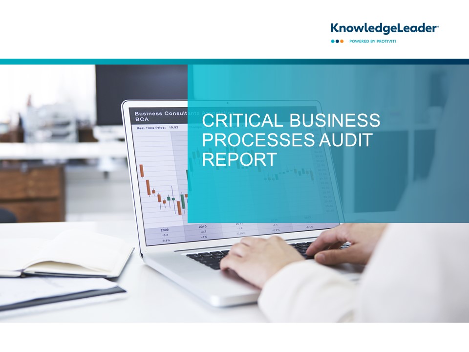 Screenshot of the first page of Critical Business Processes Audit Report