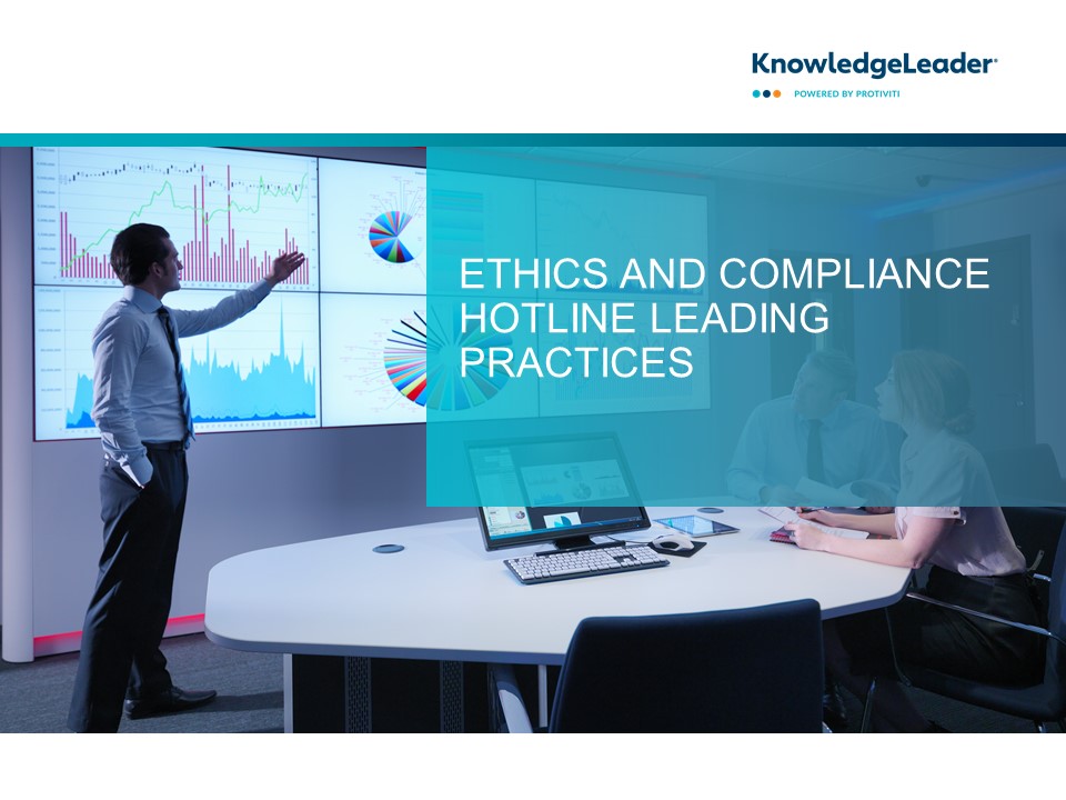 Screenshot of the first page of Ethics and Compliance Hotline Leading Practices