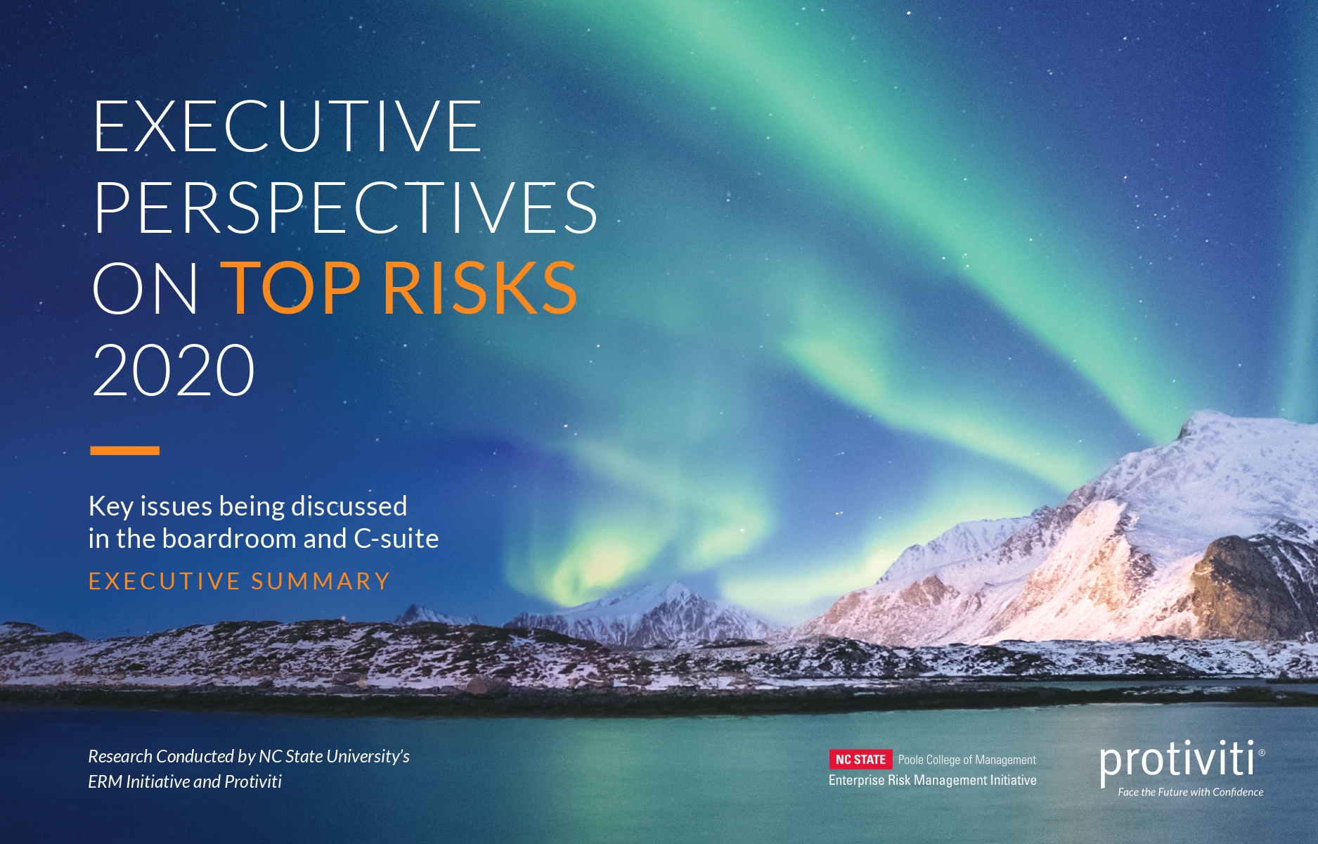 Screenshot of the first page of Executive Perspectives on Top Risks in 2020