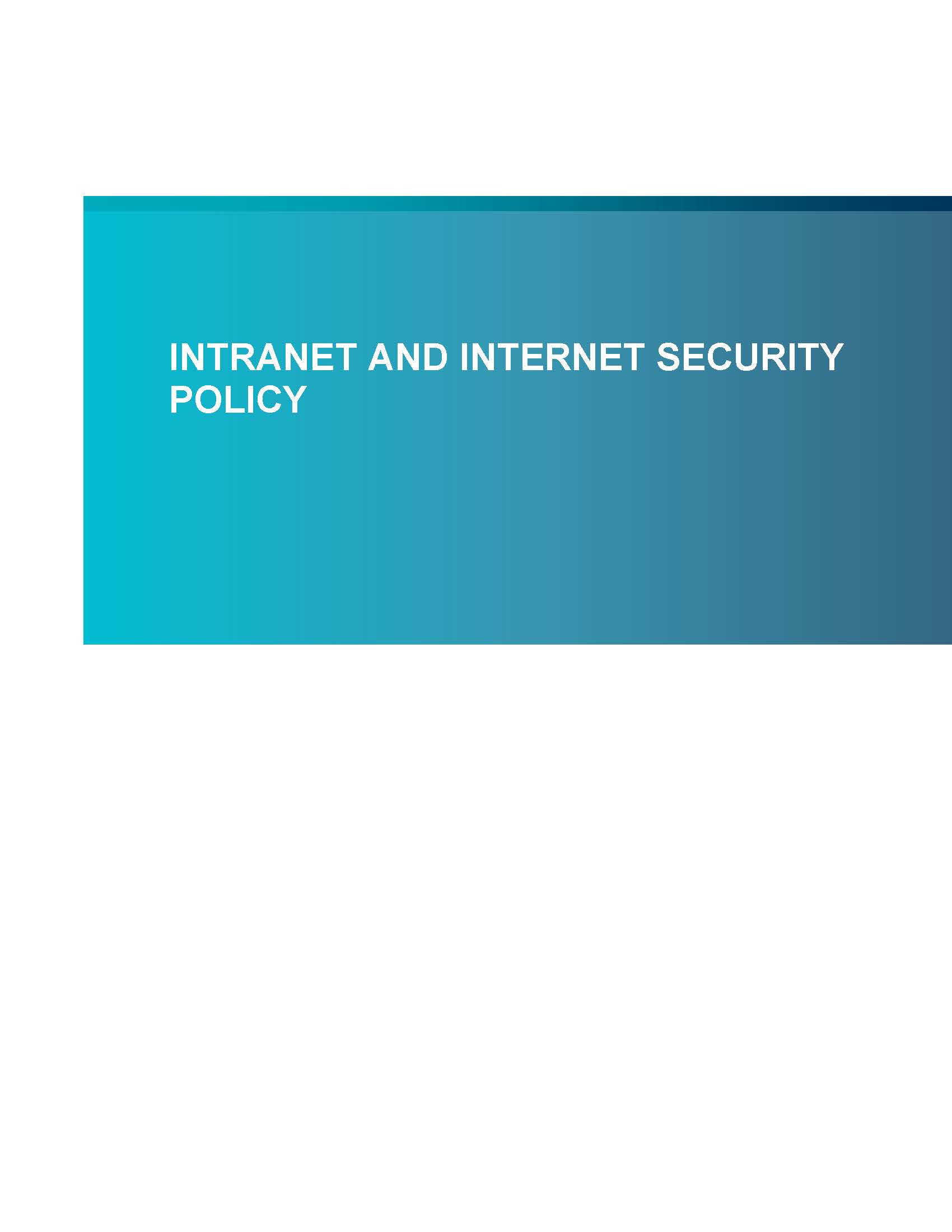 Screenshot of the first page of Intranet and Internet Security Policy