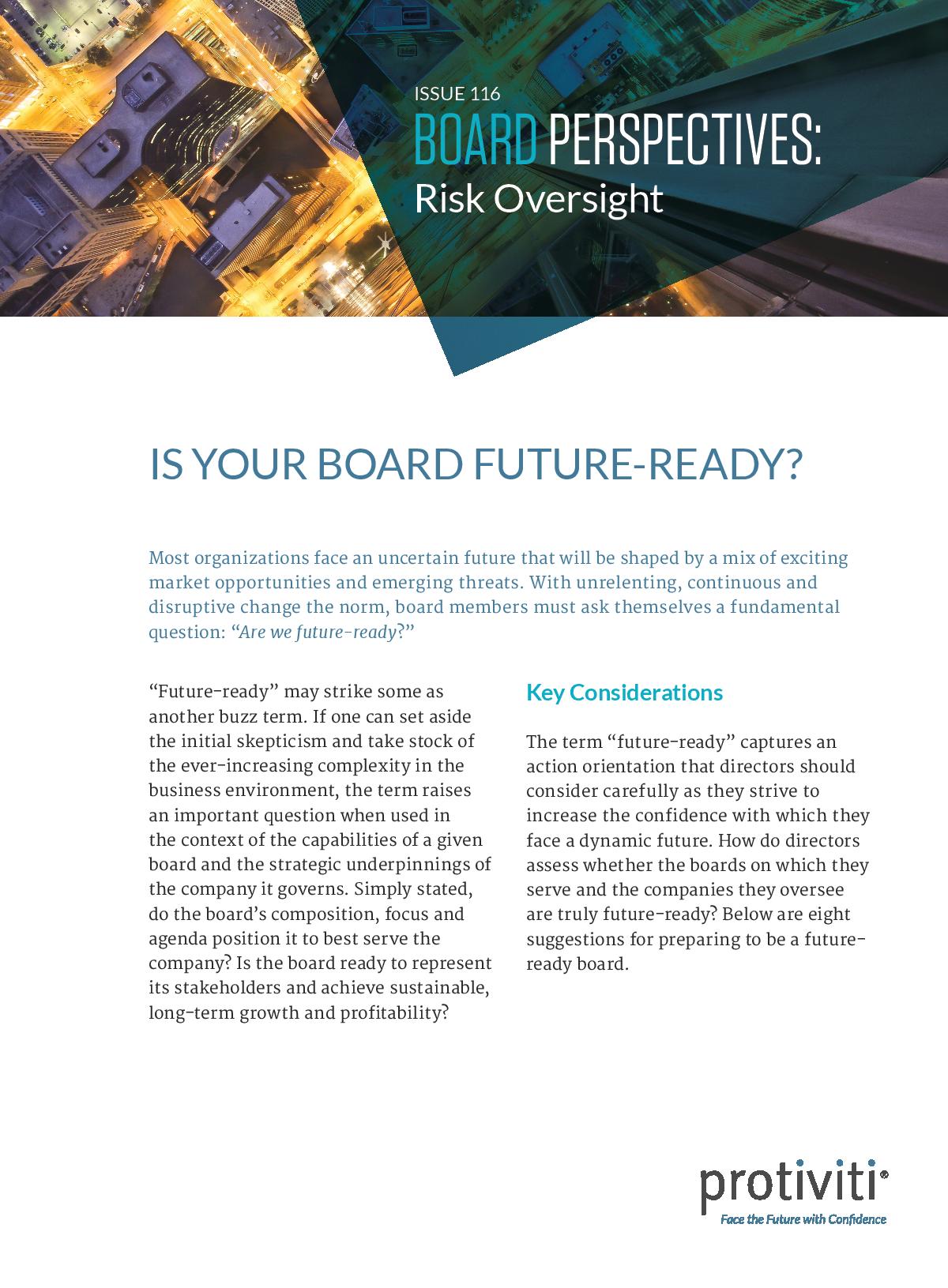 Screenshot of the first page of Is Your Board Future Ready