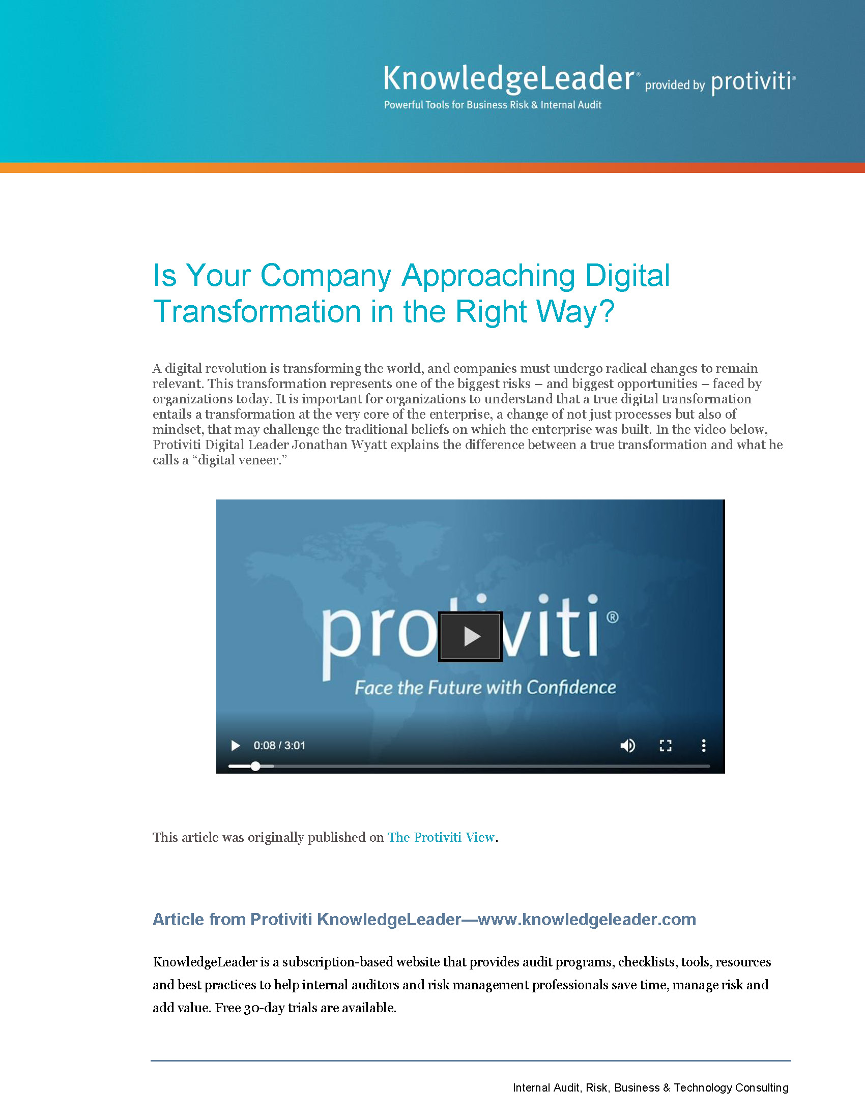 Screenshot of the first page of Is Your Company Approaching Digital Transformation in the Right Way