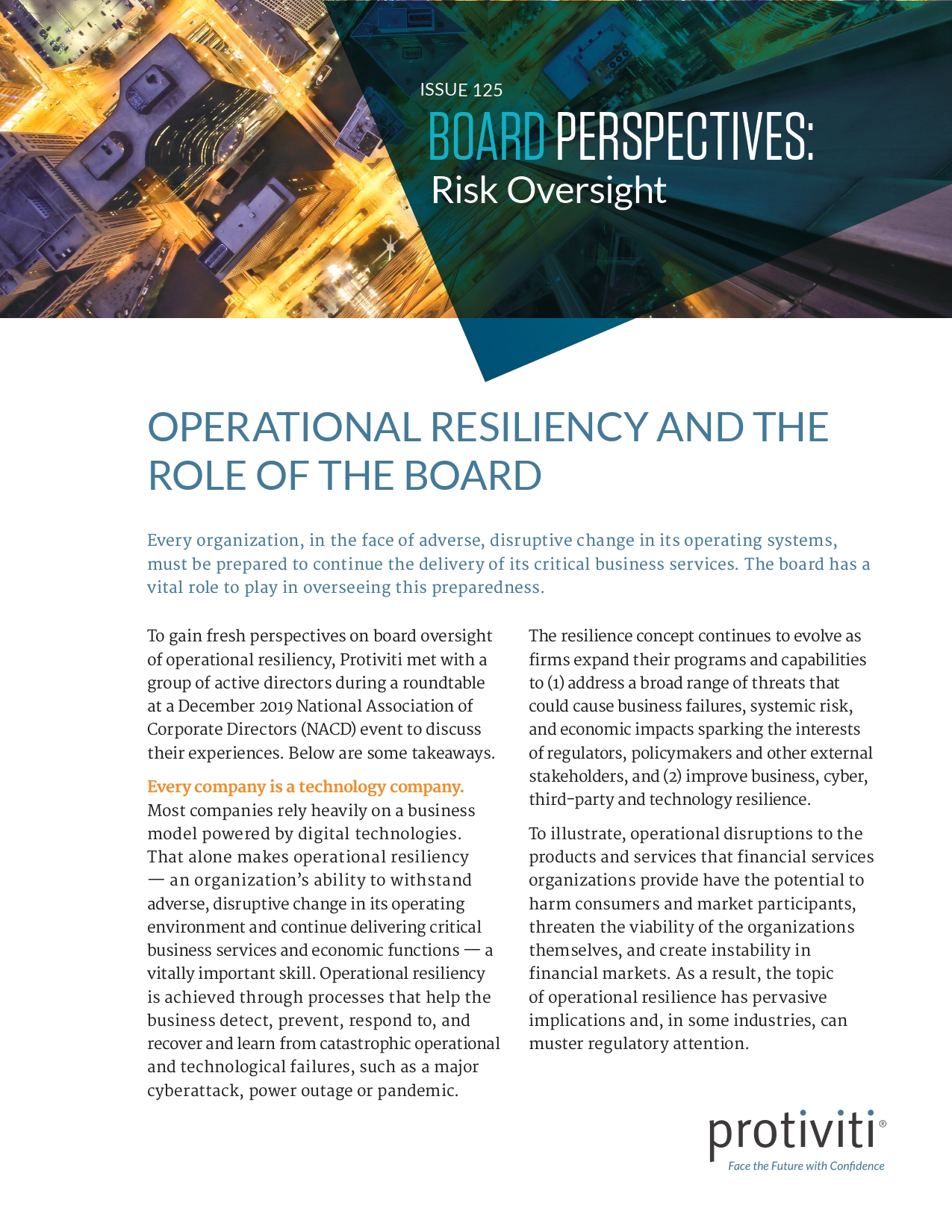 Screenshot of the first page of Operational Resiliency and the Role of the Board_page-0001