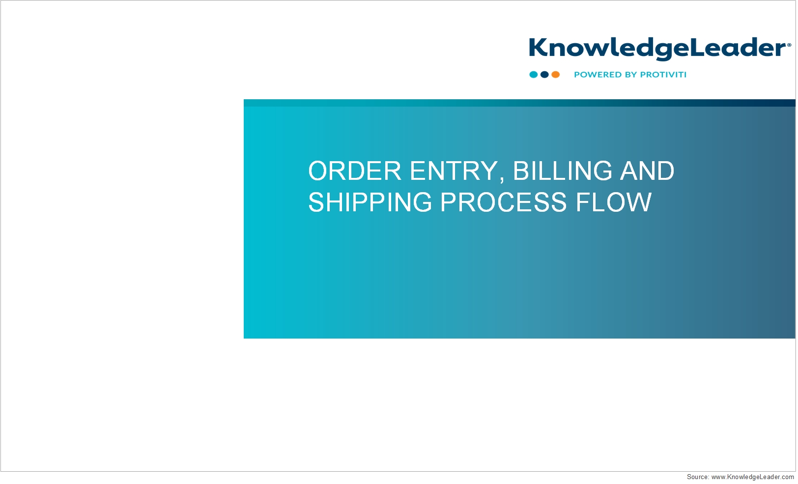 screenshot of the first page of Order Entry, Billing and Shipping Process Flow