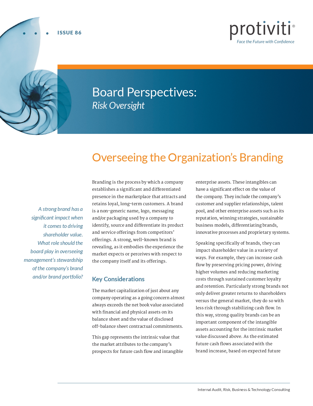 Screenshot of the first page of Overseeing the Organization’s Branding