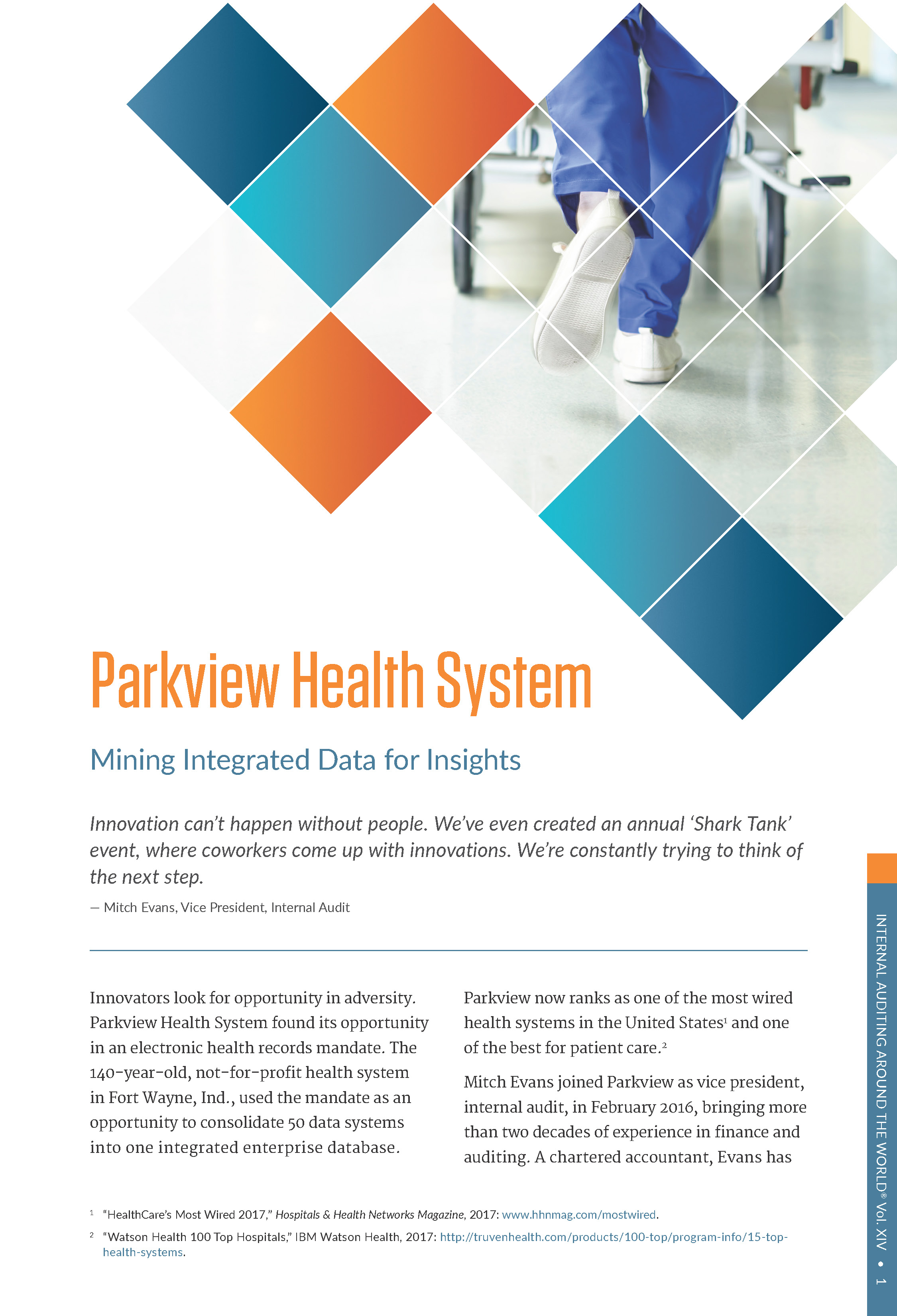 Screenshot of the first page of Parkview Health System Mining Integrated Data for Insights