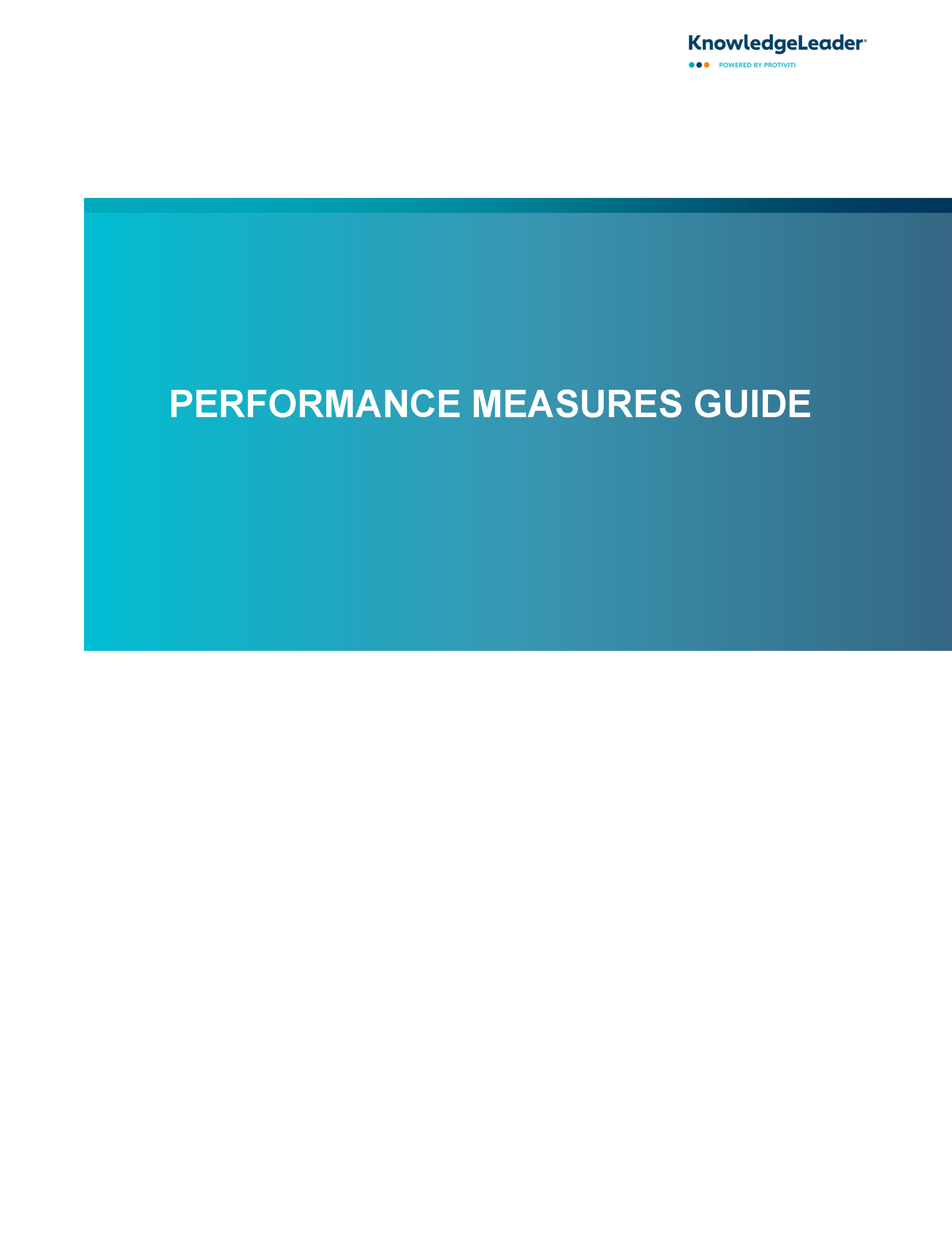 Screenshot of the first page of Performance Measures Guide