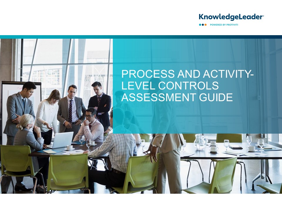 Screenshot of the first page of Process and Activity-Level Controls Assessment Guide