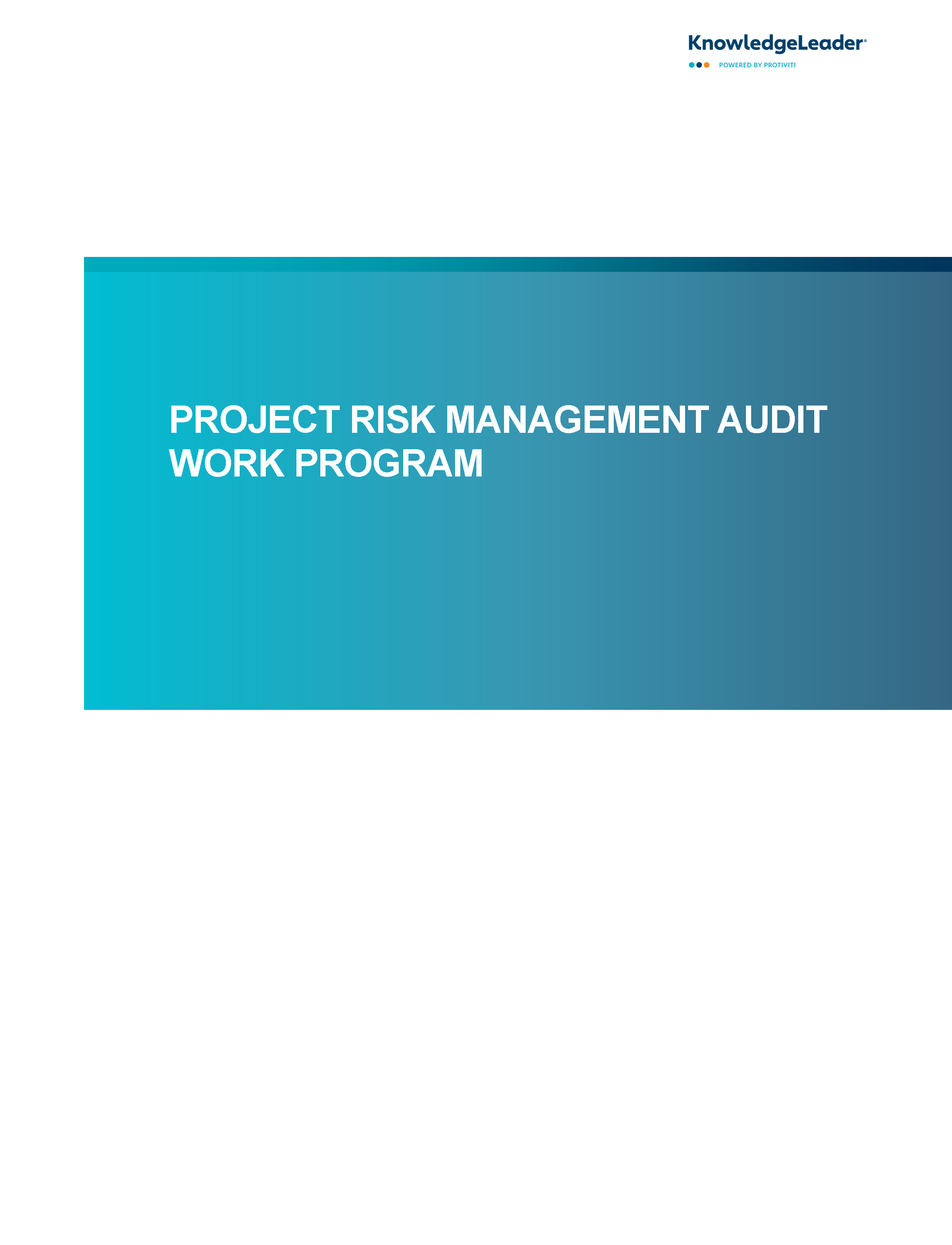 Project Risk Management Audit Work Program
