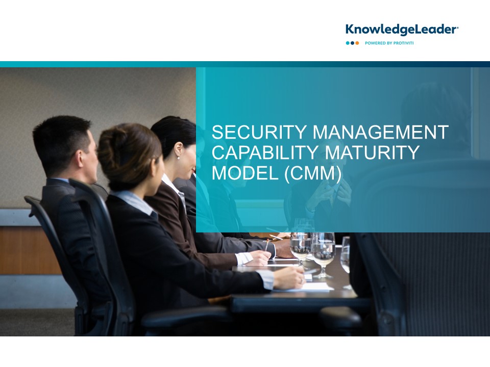 Screenshot of the first page of Security Management Capability Maturity Model (CMM)