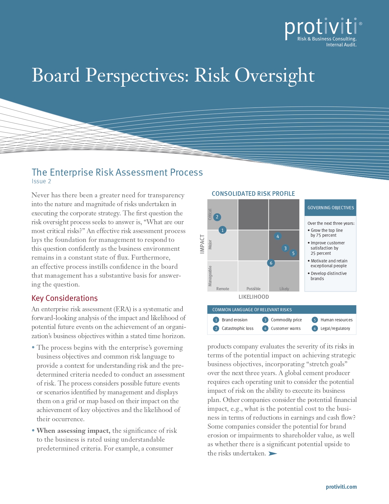 Screenshot of the first page of The Enterprise Risk Assessment Process