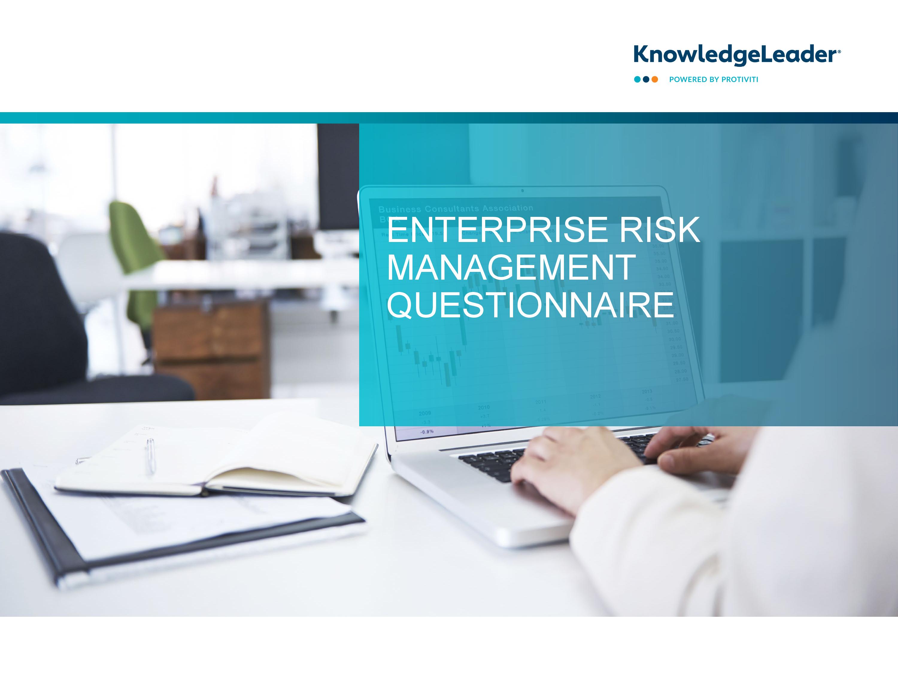 screenshot of the first page of Enterprise Risk Management Questionnaire Excel Thumbnail Image