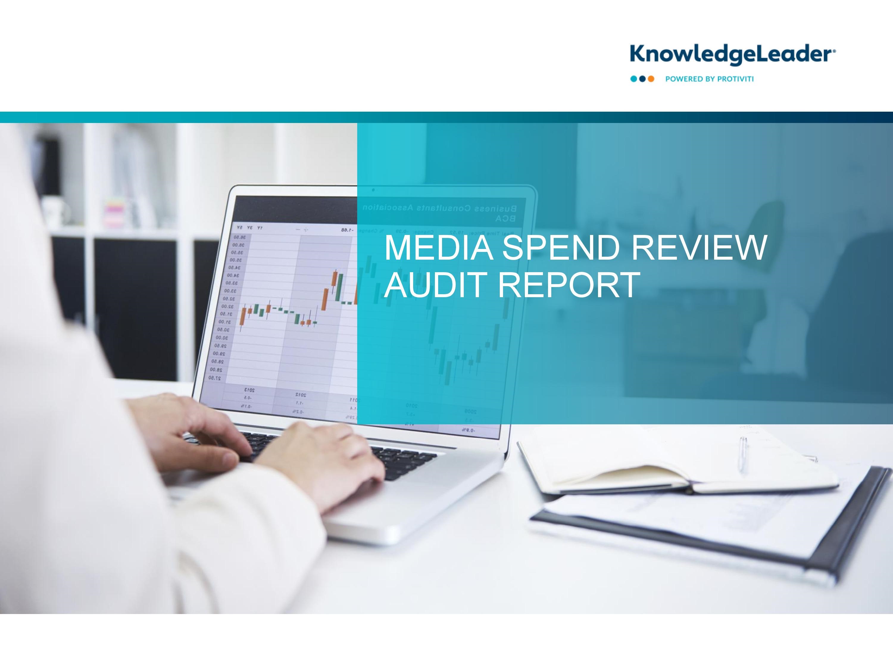 screenshot of the first page of the Media Spend Review Audit Report