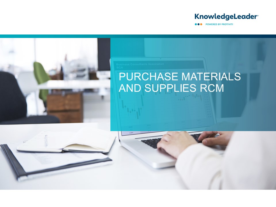 Screenshot of the first page of Purchase Materials and Supplies RCM