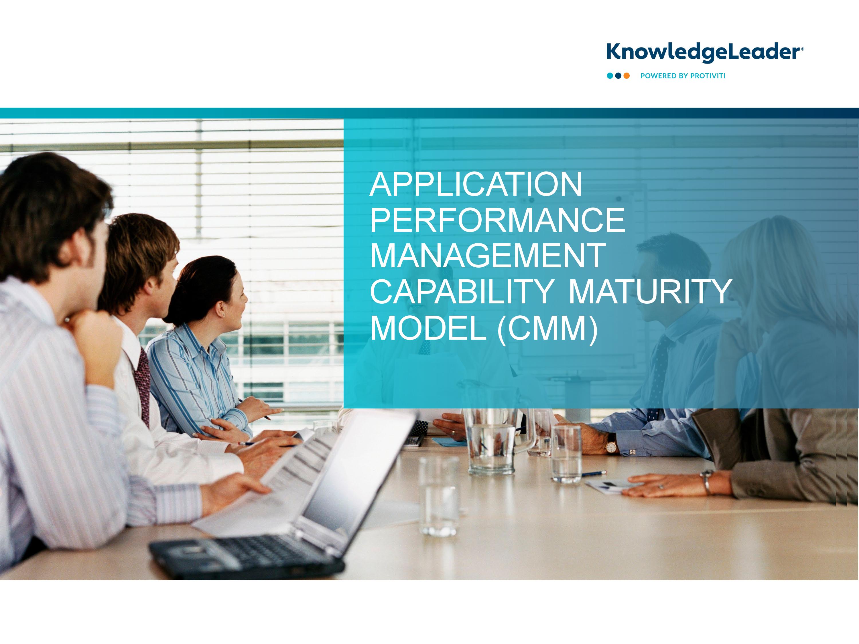 screenshot of the first page of Application Performance Management Capability Maturity Model (CMM)