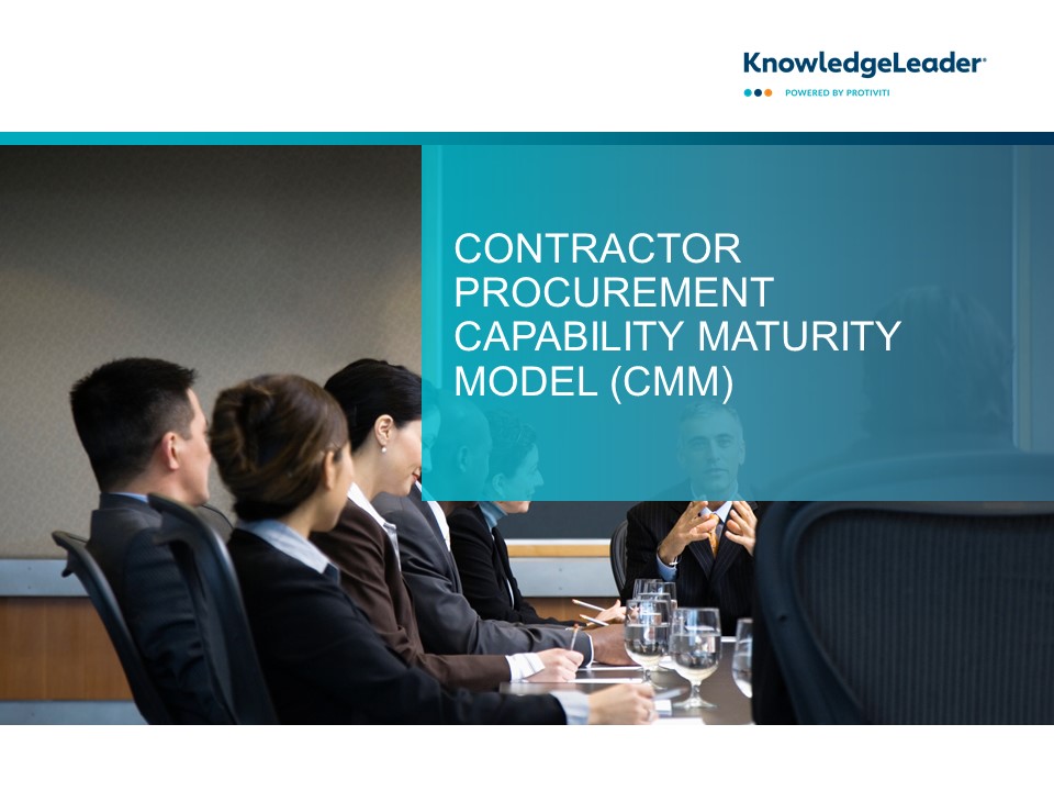 Screenshot of the first page of Contractor Procurement Capability Maturity Model (CMM)