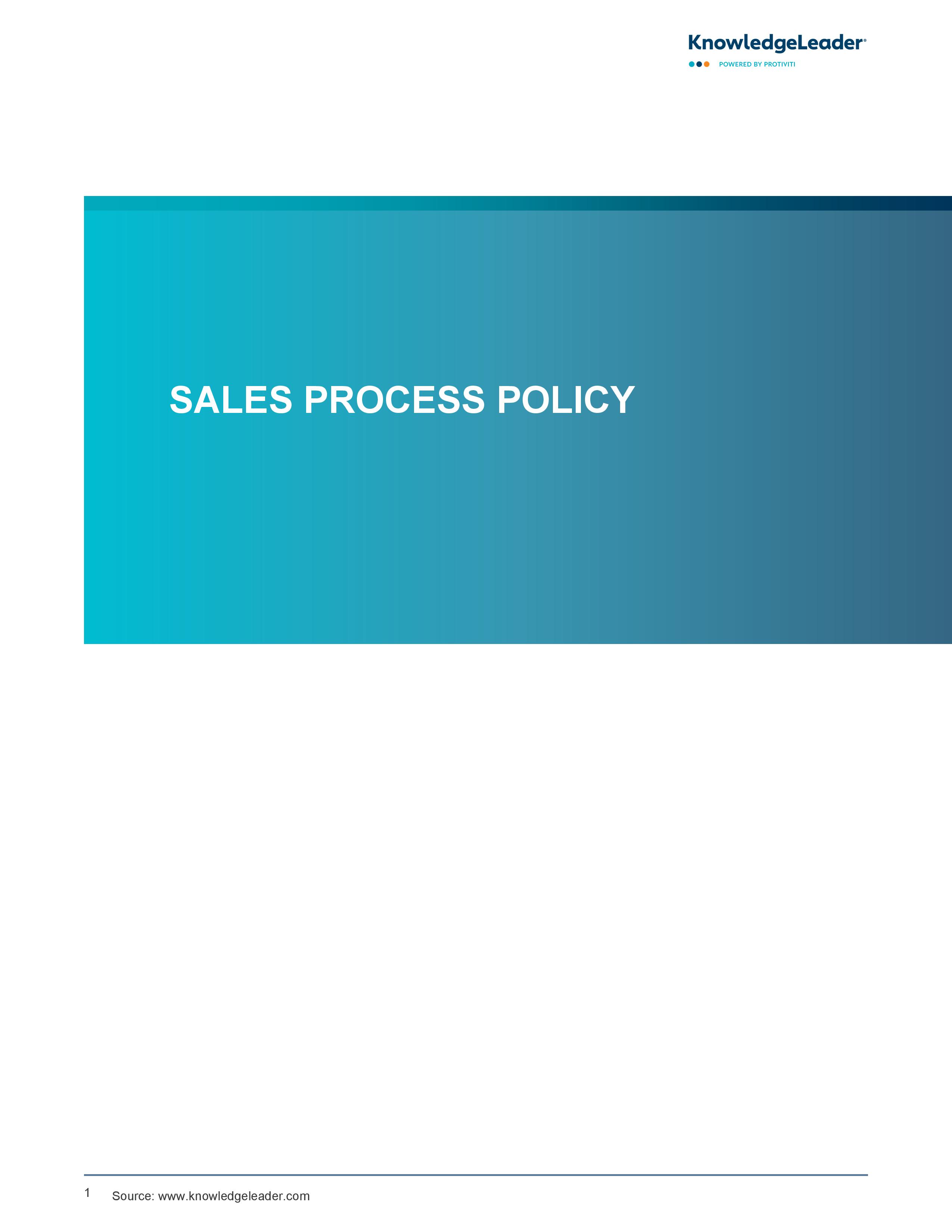 screenshot of the first page of Sales Process Policy