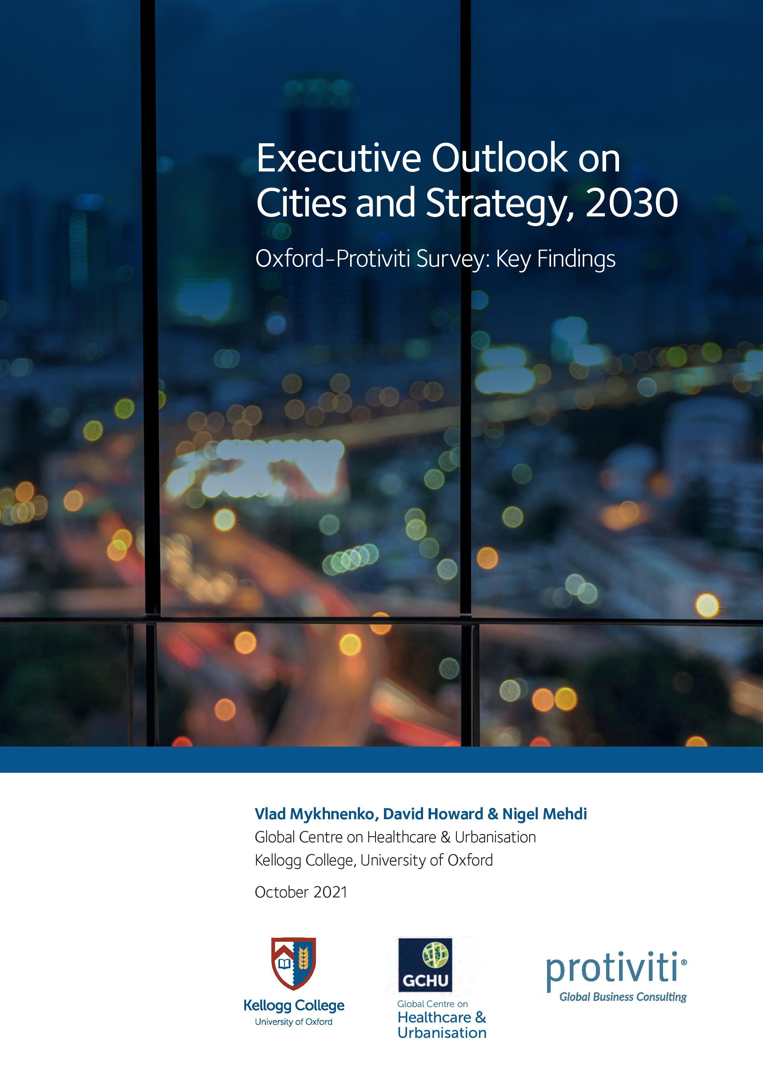 screenshot of the first page of Executive Outlook on Cities and Strategy, 2030
