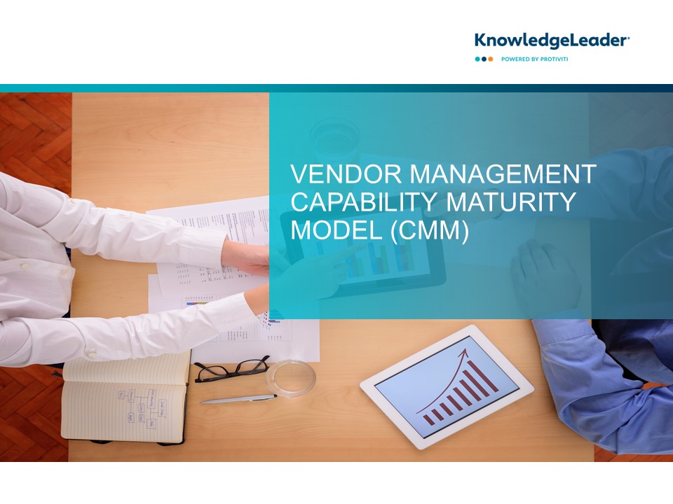 Screenshot of the first page of Vendor Management Capability Maturity Model (CMM)