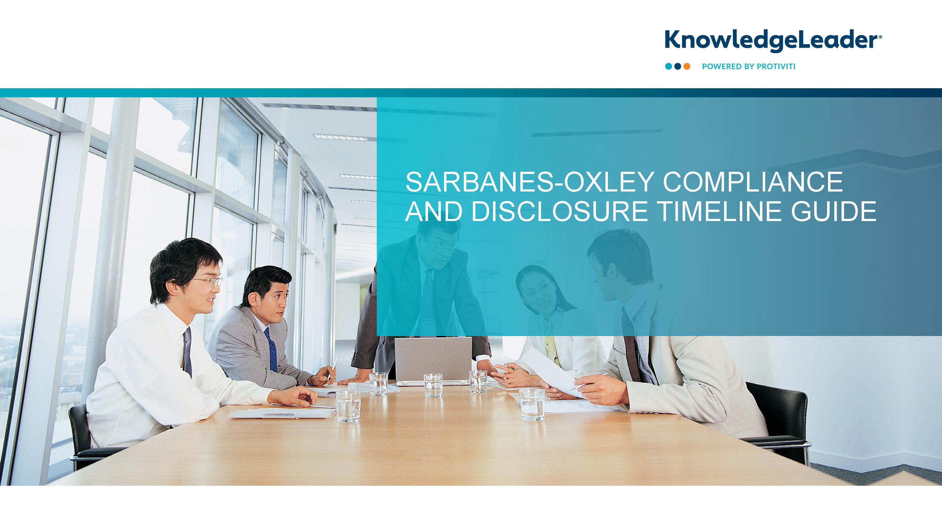 screenshot of the first page of Sarbanes-Oxley Compliance and Disclosure Timeline Guide