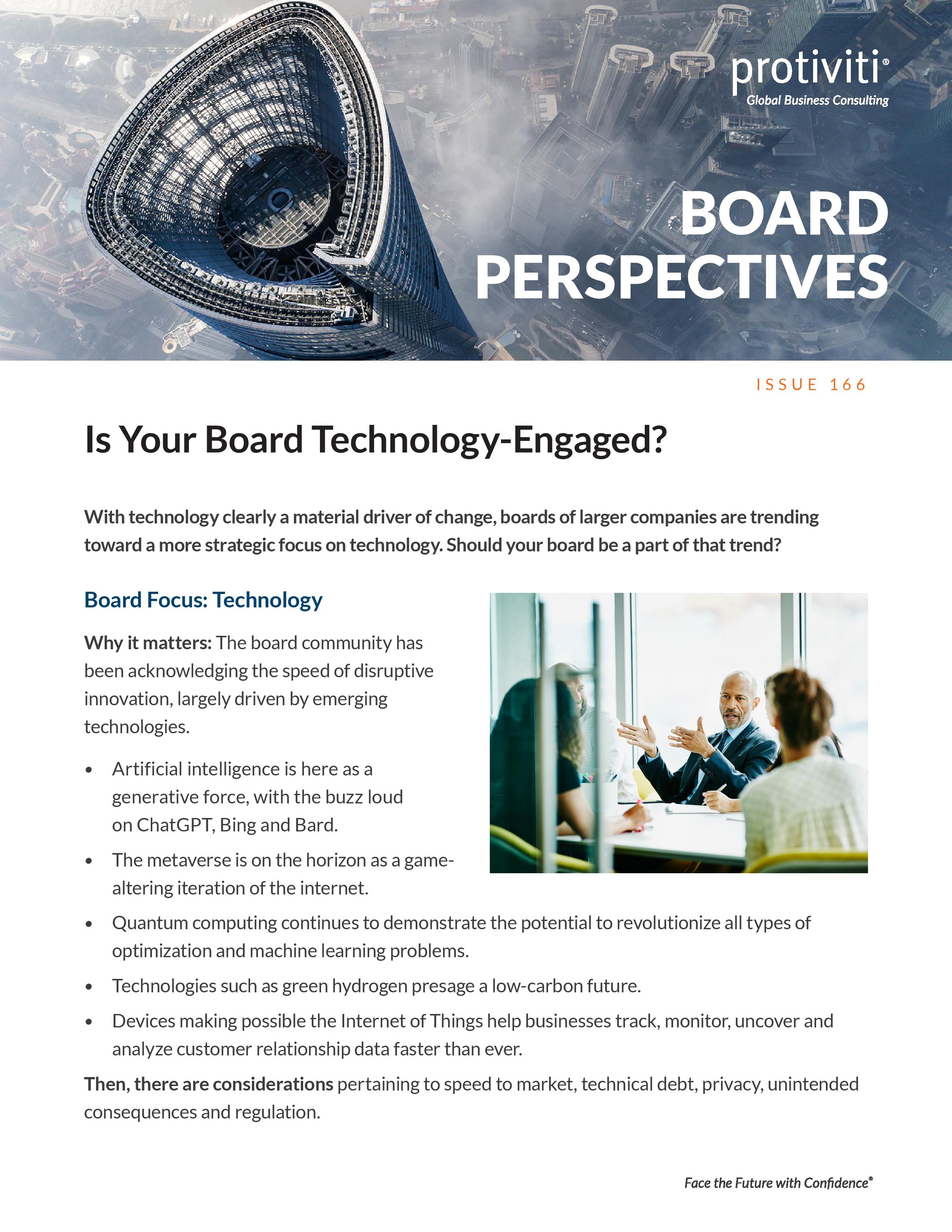 screenshot of the first page of Is Your Board Technology-Engaged