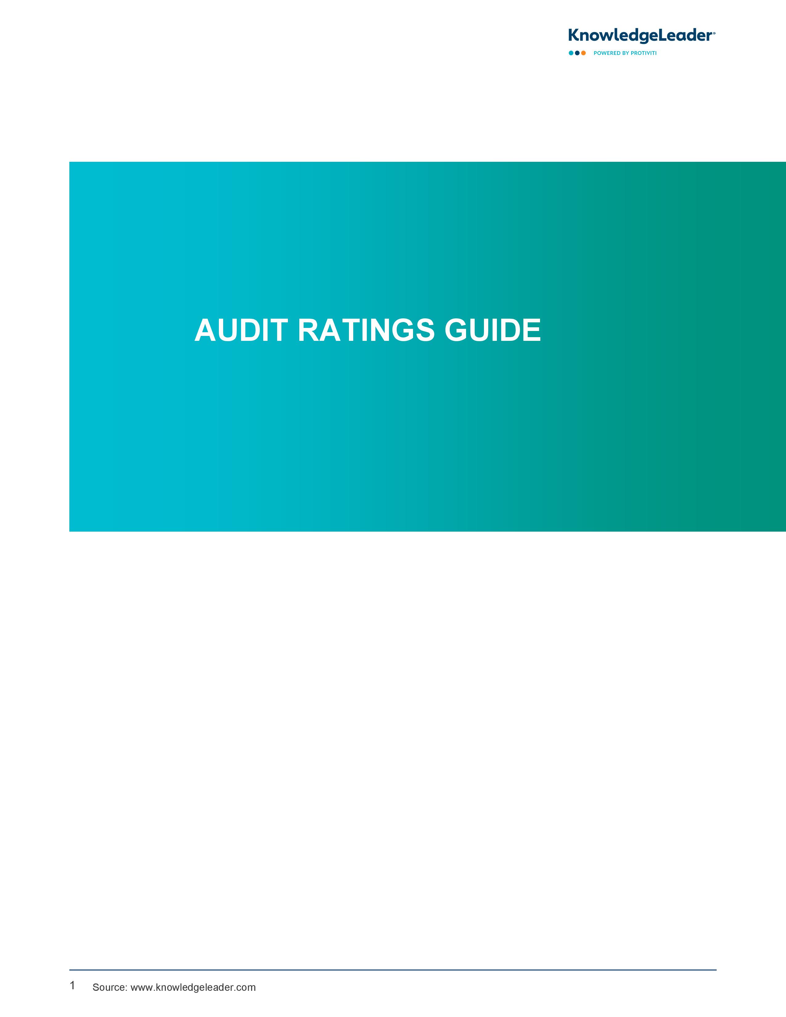 screenshot of the first page of Audit Ratings Guide