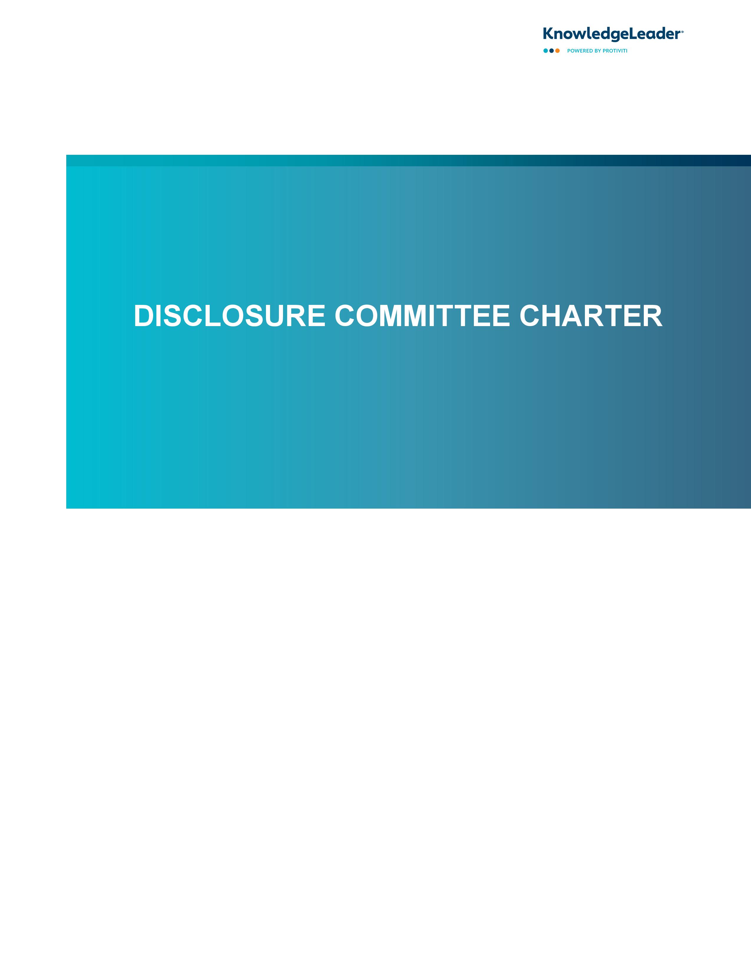 screenshot of the first page of Disclosure Committee Charter