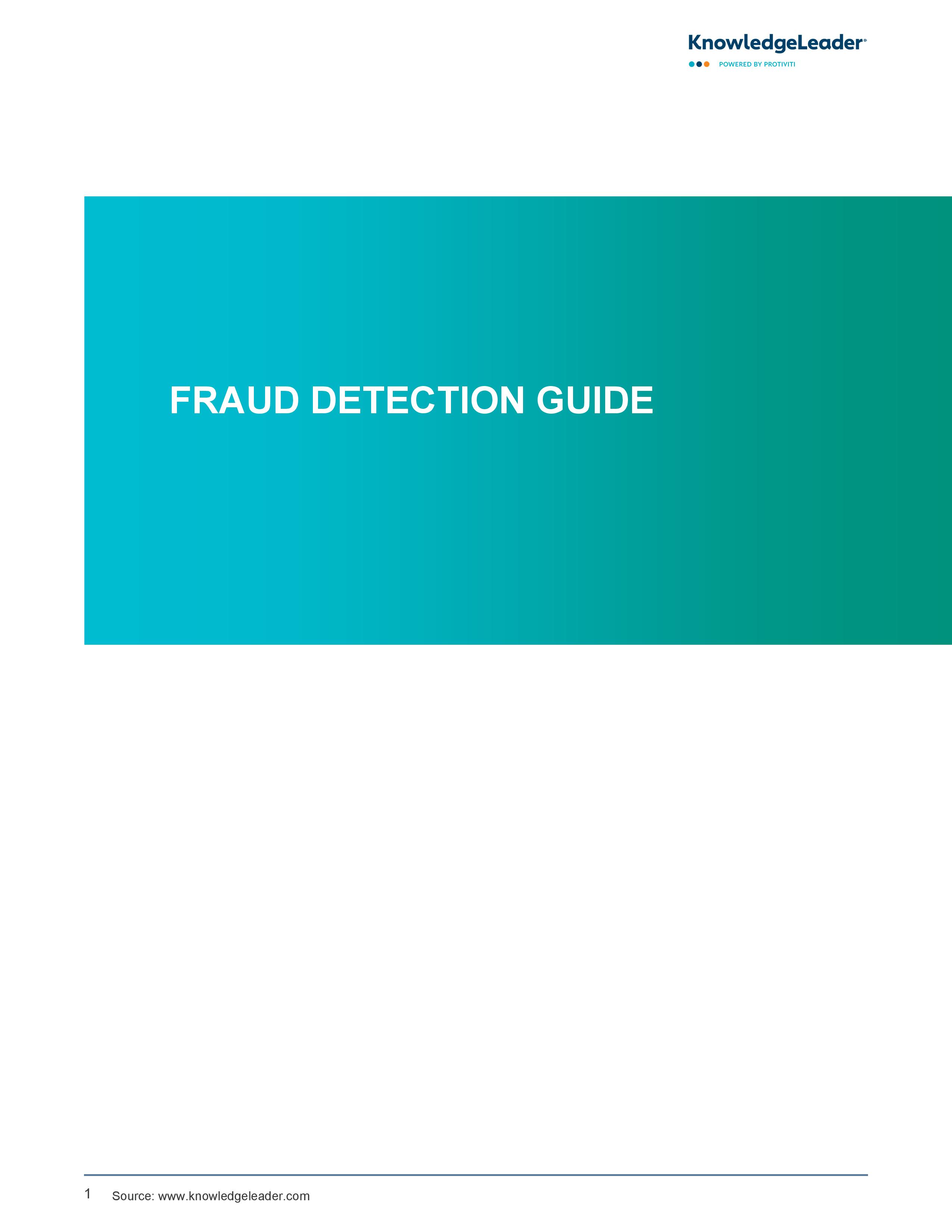 screenshot of the first page of Fraud Detection Guide